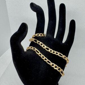 Gold Plated Paperclip Chain Necklace 16 Inch Tarnish Resistant Water Resistant